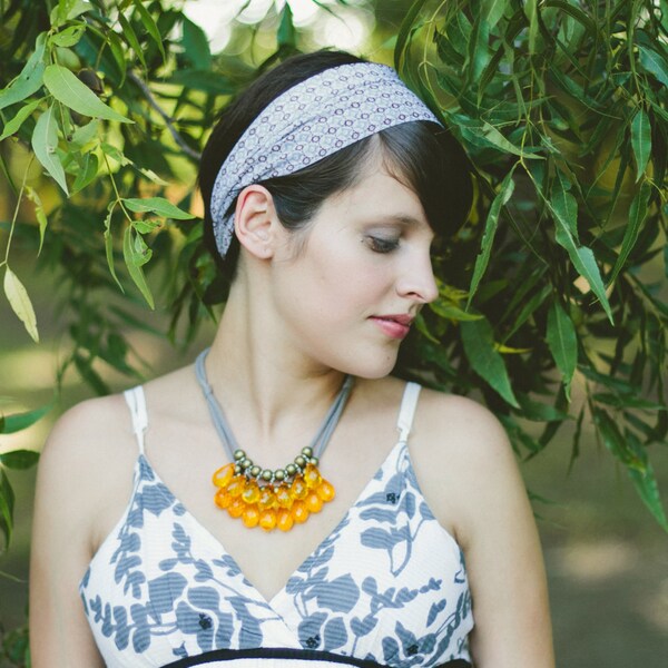 orange briolette, brass and grey necklace // pumpkin // fall // autumn color