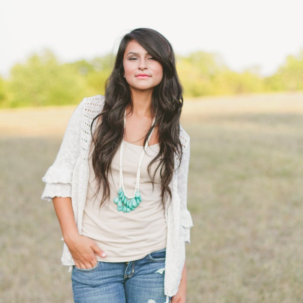 turquoise and cream necklace