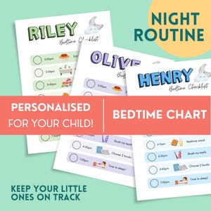 Evening Routine Chart for Toddlers – Digital Download | Customisable Printable Routine Chart for Kids | Visual Checklist for Calm Bedtime
