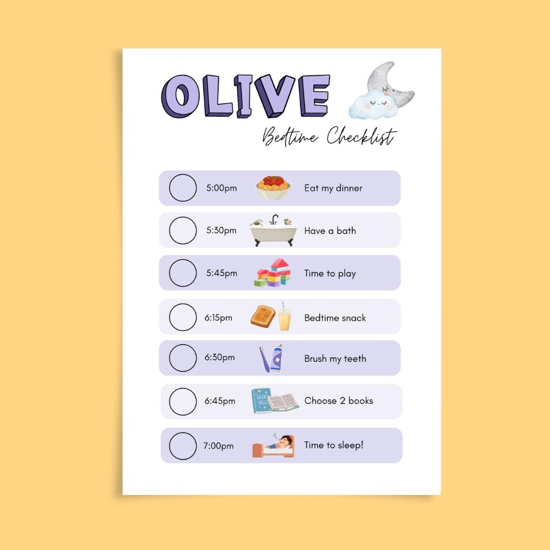 Evening Routine Chart for Toddlers – Digital Download | Customisable ...