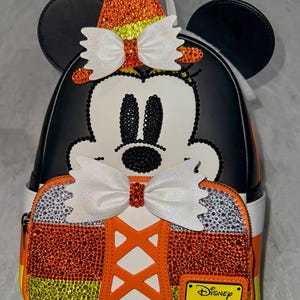 Custom Rhinestone Disney’s Minnie Mouse Halloween LoungeFly Backpack