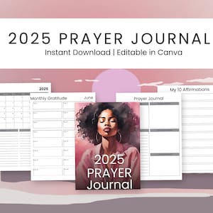 2025 Prayer Journal: Minimalist Christian Gratitude Prompts (PDF)