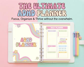ADHD Planner Printable & Editable in Canva | Brain Dump | Digital Download