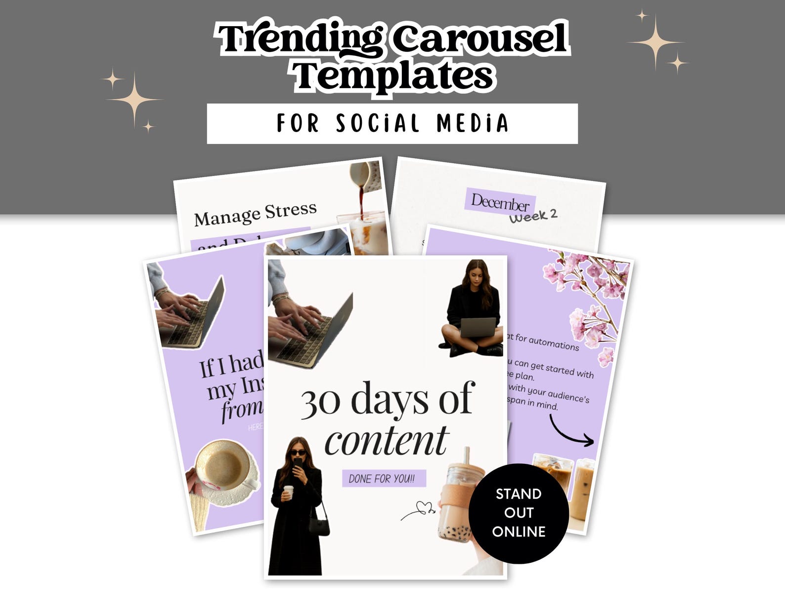 Beige Instagram Carousel Templates | Canva Editable, Faceless Theme PLR ...