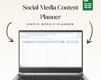 Foglio di calcolo settimanale per la pianificazione dei contenuti dei social media, foglio di calcolo Google per raggruppare reel e post di Instagram