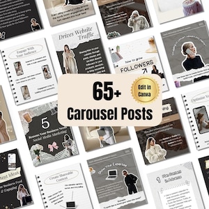 Scrapbook Instagram Carousel Templates Aesthetic Social Media Templates for Digital Product Sellers, UGC Creators, Social Media Managers PLR