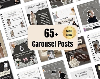 Scrapbook Instagram Carousel Templates, 65+ Social Media Posts (Canva)
