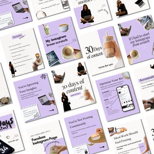 Trending Carousel Templates with Cut-Outs | Aesthetic Social Media Templates for Faceless Creators & Etsy Sellers, Carousel sets, Instagram