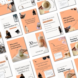 Trending Carousel Templates with Cut-Outs | Aesthetic Social Media Templates for Faceless Creators & Etsy Sellers, Carousel sets, Instagram