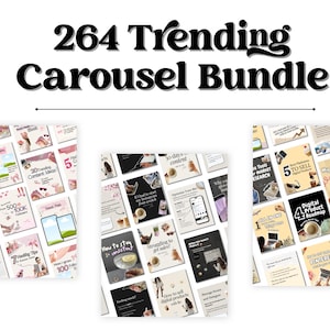 Trending Carousel Templates with Cut-Outs | Aesthetic Social Media Templates for Faceless Creators & Etsy Sellers, Carousel sets, Instagram