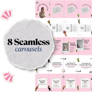 Seamless Carousel Template Pink - Social Media Manager Canva Templates – Carousel Post Kit for Personal Brands – Instagram Marketing
