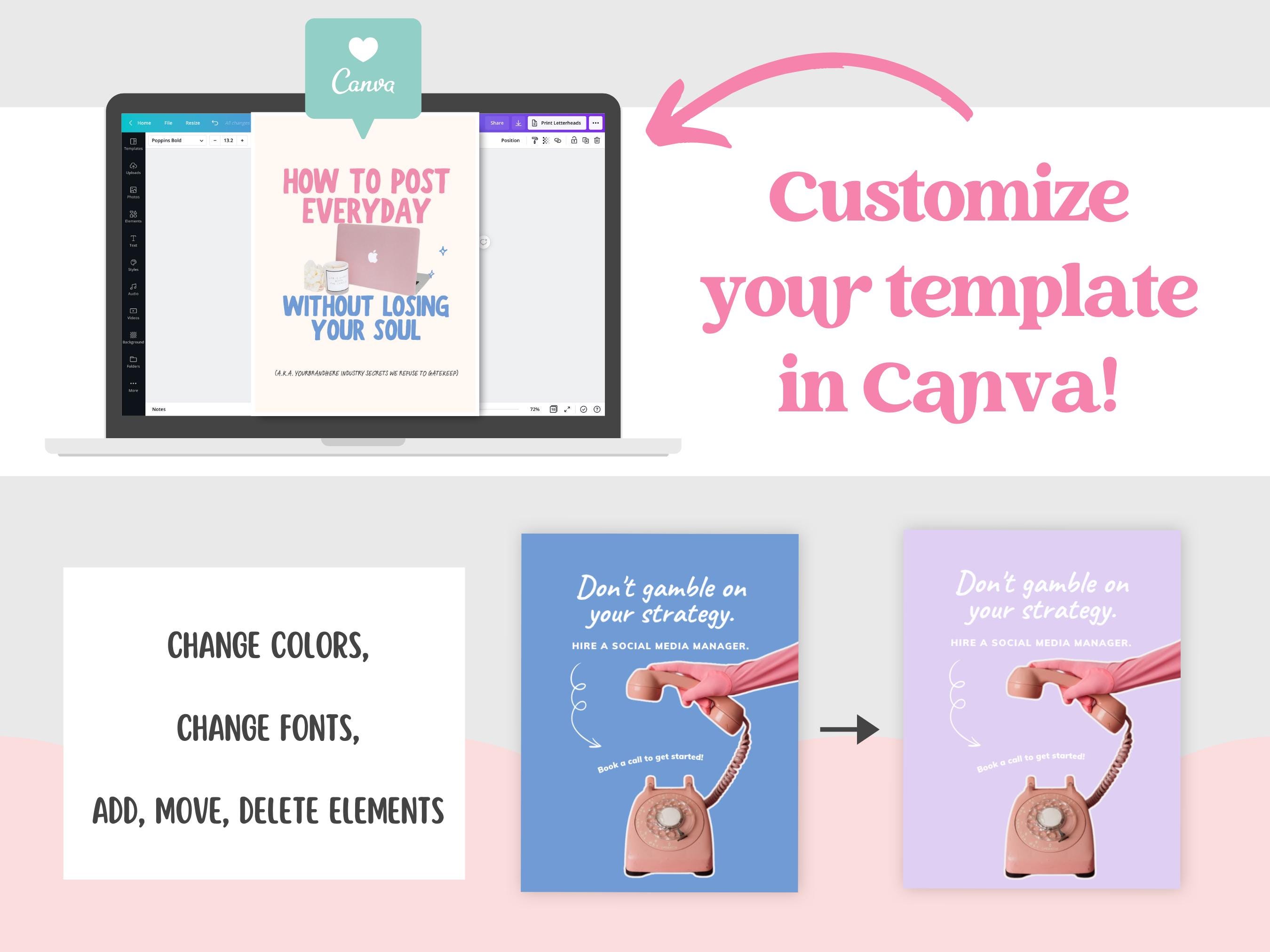Editable Canva Instagram Templates | Social Media Templates for Coaches ...