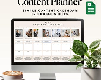 Pianificatore settimanale dei contenuti: Google Fogli Social Media Tracker (download digitale)