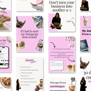 Pink Carousel Instagram Templates: Faceless Marketing, Etsy Sellers (Canva Editable, Digital Download)