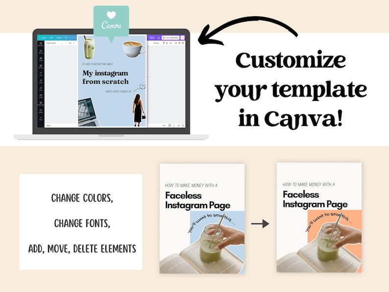Blue Instagram Carousel Templates | Faceless Marketing Canva Posts PLR ...