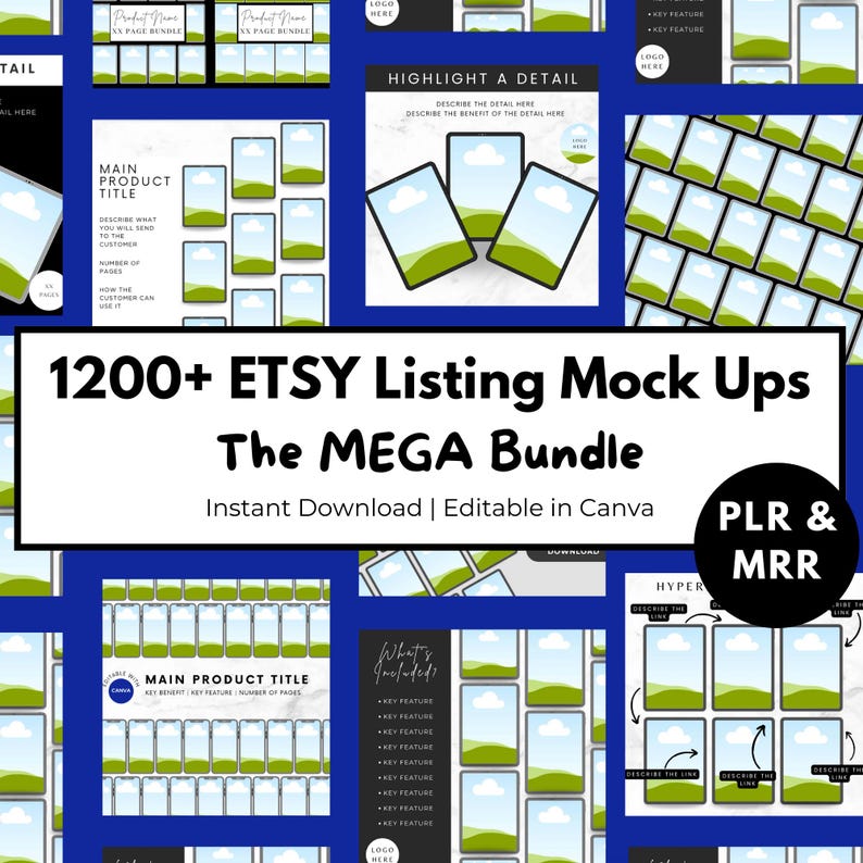 1200+ Etsy Mockup Bundle | Canva Templates for Digital Product Sellers ...