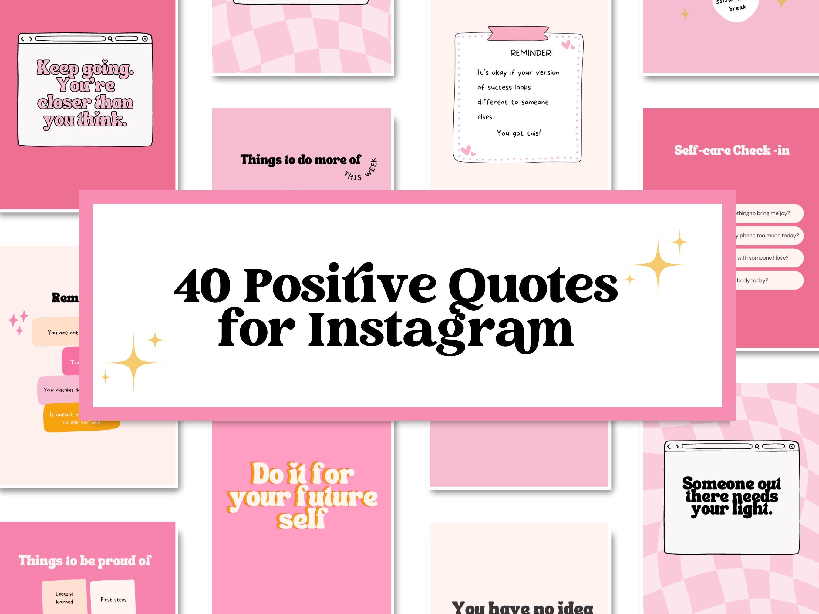 Positivity Posts Positive Instagram Quote Templates: Editable Canva Social Media Posts ...