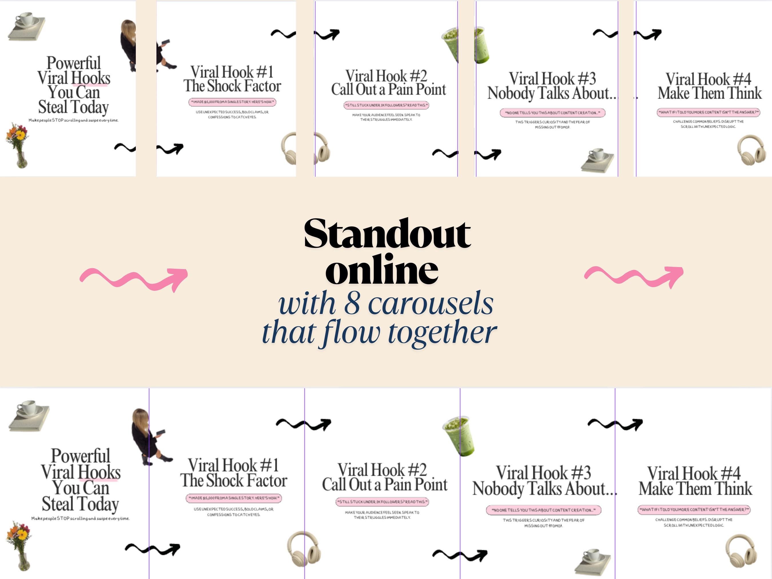 Pink Social Media Carousel Template: Seamless Instagram Posts for Canva ...