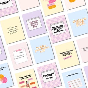 Positive Instagram Zitat Vorlagen Canva Bearbeitbar Erhebende Social Media Posts für Small Biz persönliche Marken Motivationsinhalt Pastell