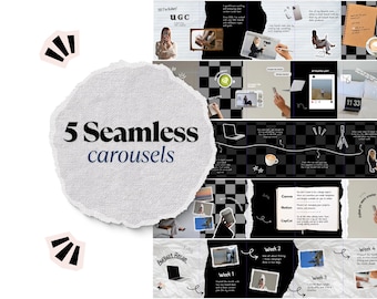 Seamless Canva Carousel Template: Instagram UGC Content Creator Kit (Digital Download)