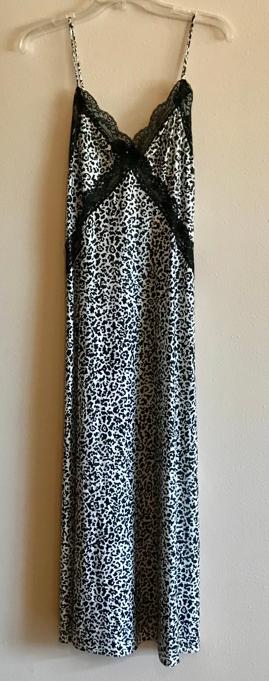Joan Collins Sexy Vintage Black White Long Nightgown Size | Etsy