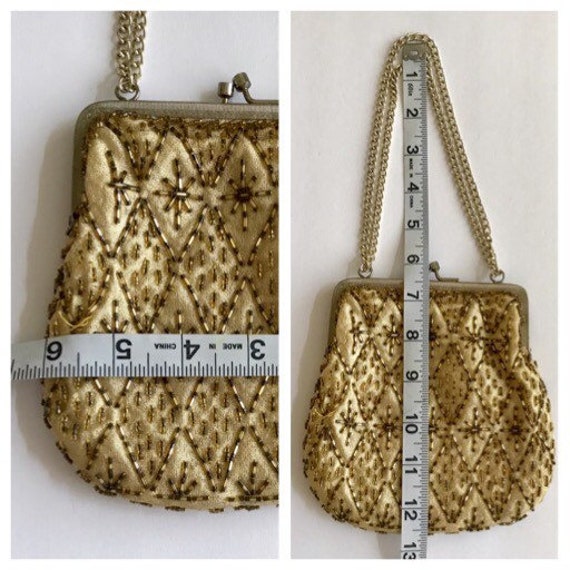 Walborg Gold Brown Beaded Evening Purse - image 9
