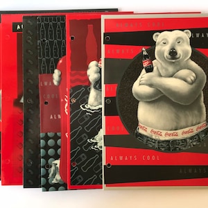 Set of 7 Coca-Cola Polar Bears School Folders Stuart Hall