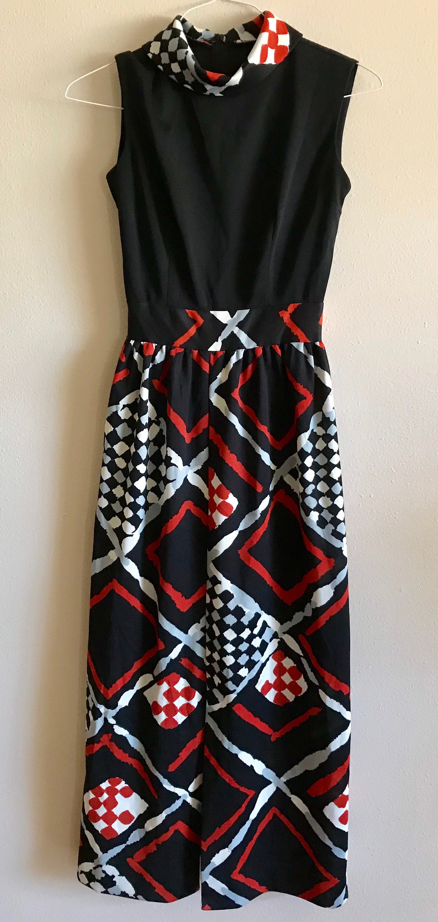 Stockton Black Sleeveless Geometric Maxi Long Dress | Etsy