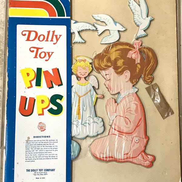 Dolly Toy Pin Ups NOS Praying Little Boy and Girl Sealed