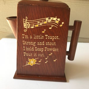 Brown Wooden Vintage Powder Soap Teapot Holder