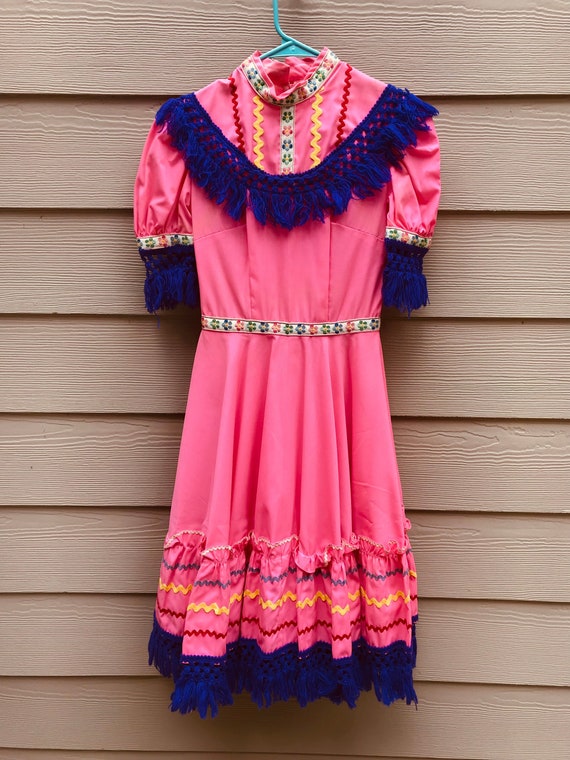 Pink Youth Folklorico Dancer Mexican Dress