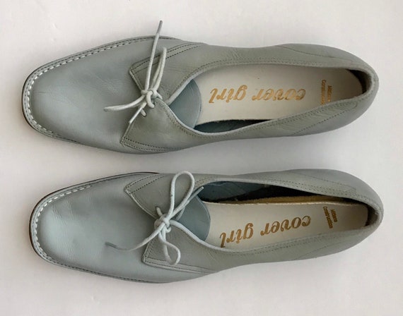 Cover Girl Vintage Light Blue Oxfords Tie Flats S… - image 6