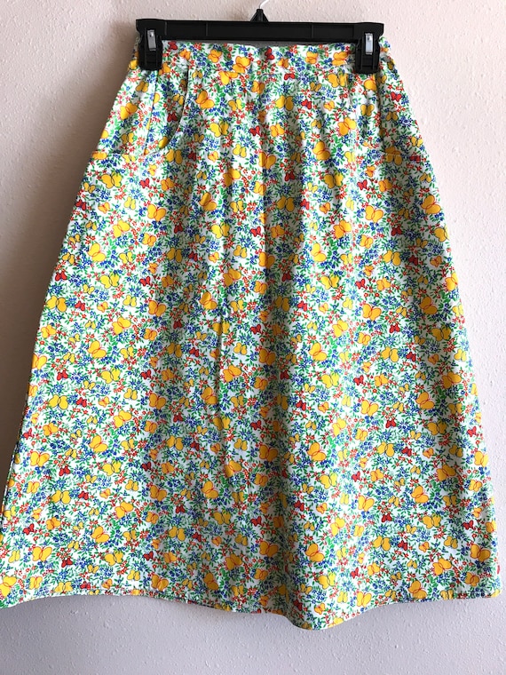 Haphazard Vintage Butterfly Floral A-Line Skirt XSmall | Etsy