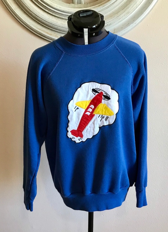 Original Pannill Sweatshirt Royal Blue Airplane De