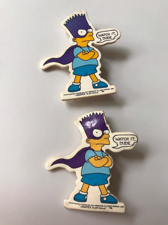 Bart Simpson Set of Two Watch It Dude Pins Buttons - Etsy