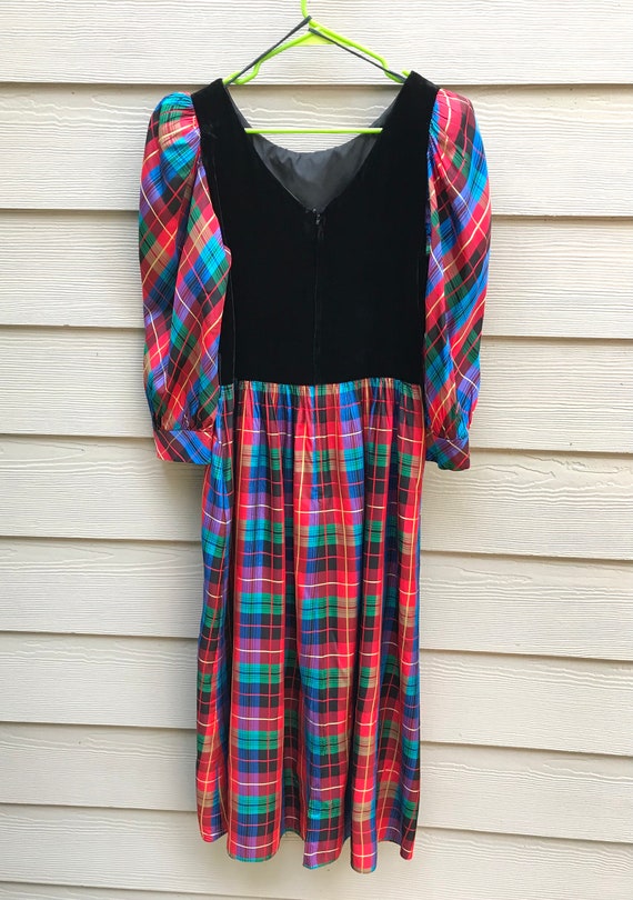 Lanz Originals Vintage Holiday Plaid Velvet Taffe… - image 5