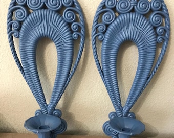 Blue Burwood Products Wall Sconce Candle Holder Set of 2