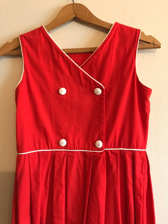 Maggie Breen Vintage Red Nautical Dress Girls Siz… - image 5