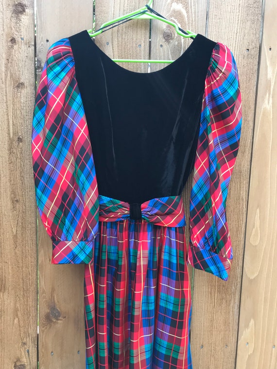 Lanz Originals Vintage Holiday Plaid Velvet Taffe… - image 2