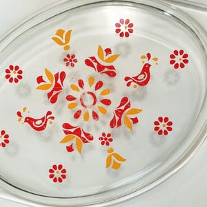 Pyrex Replacement Oval Dish Cover Friendship Pattern