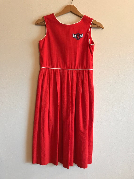 Maggie Breen Vintage Red Nautical Dress Girls Siz… - image 2