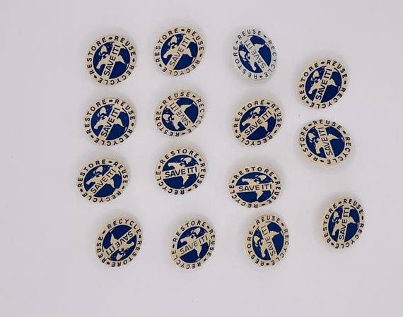 SAVE IT! Restore Reuse Recycle Set of 15 Tie Tack… - image 3