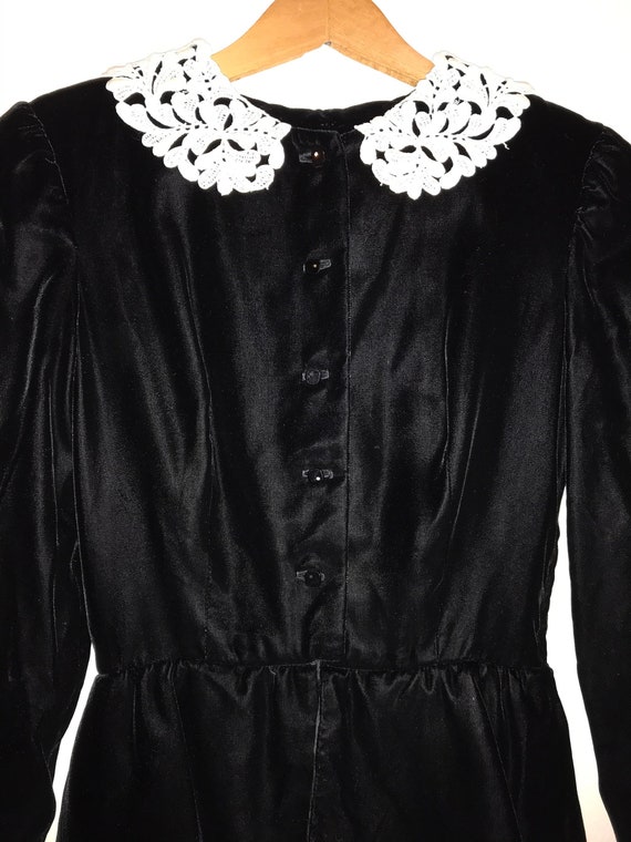 Joan Leslie By Kasper Black Velvet Dress Size Sma… - image 1