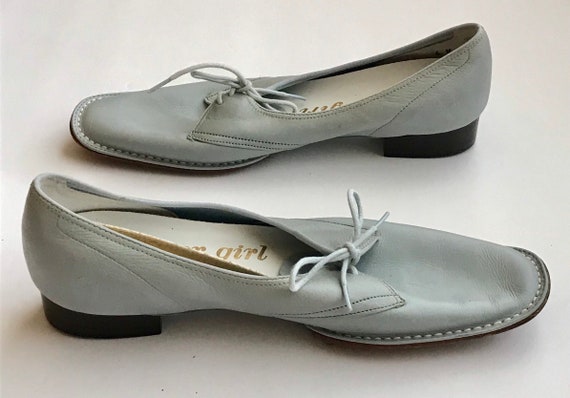 Cover Girl Vintage Light Blue Oxfords Tie Flats S… - image 7