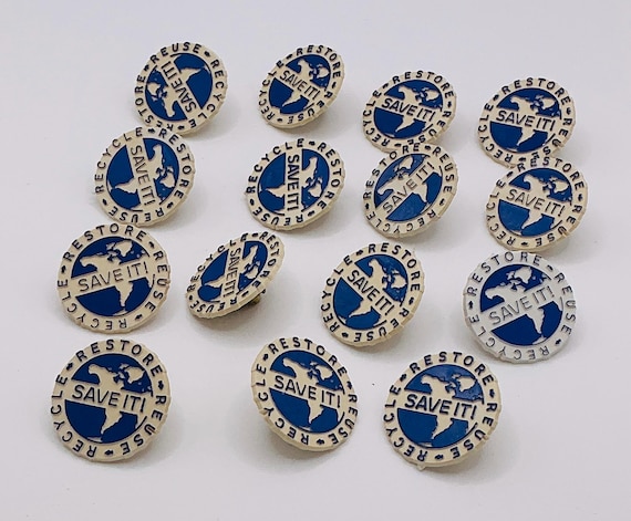 SAVE IT! Restore Reuse Recycle Set of 15 Tie Tack… - image 1