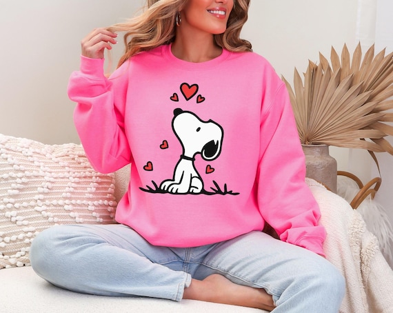 Snoopy Valentine's Day Sweatshirt with Hearts