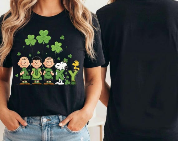 St. Patrick's Day Lucky Shirt-Snoopy & Friends Lucky Graphic Tee/Sweatshirt