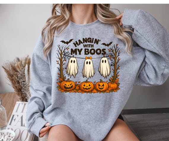 Funny Halloween Ghost Sweatshirt, Hangin' with my Boos