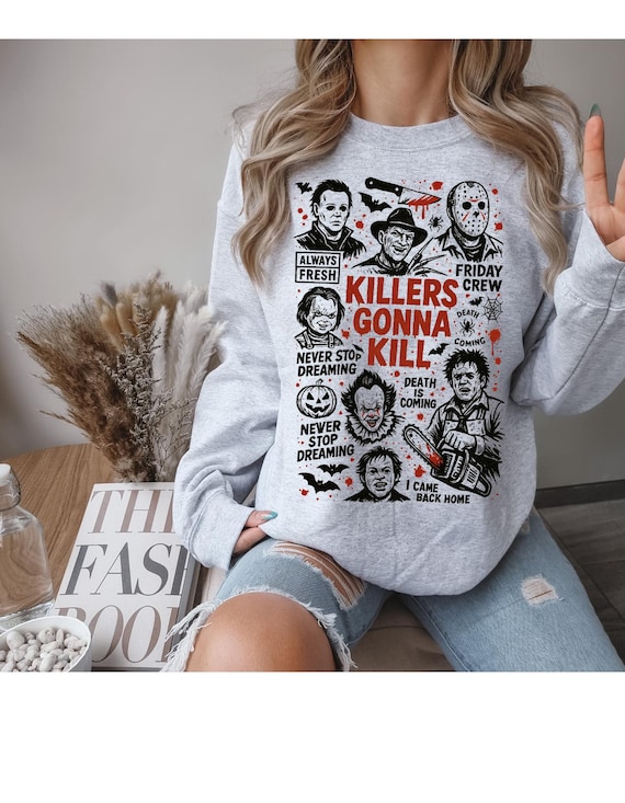 80s Horror Movie Sweatshirt: Spooky Season Classic