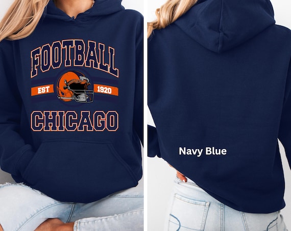 Chicago Football Hoodie-Windy city Football sweatshirt, Chicago Fan pullover, Game day Shirt